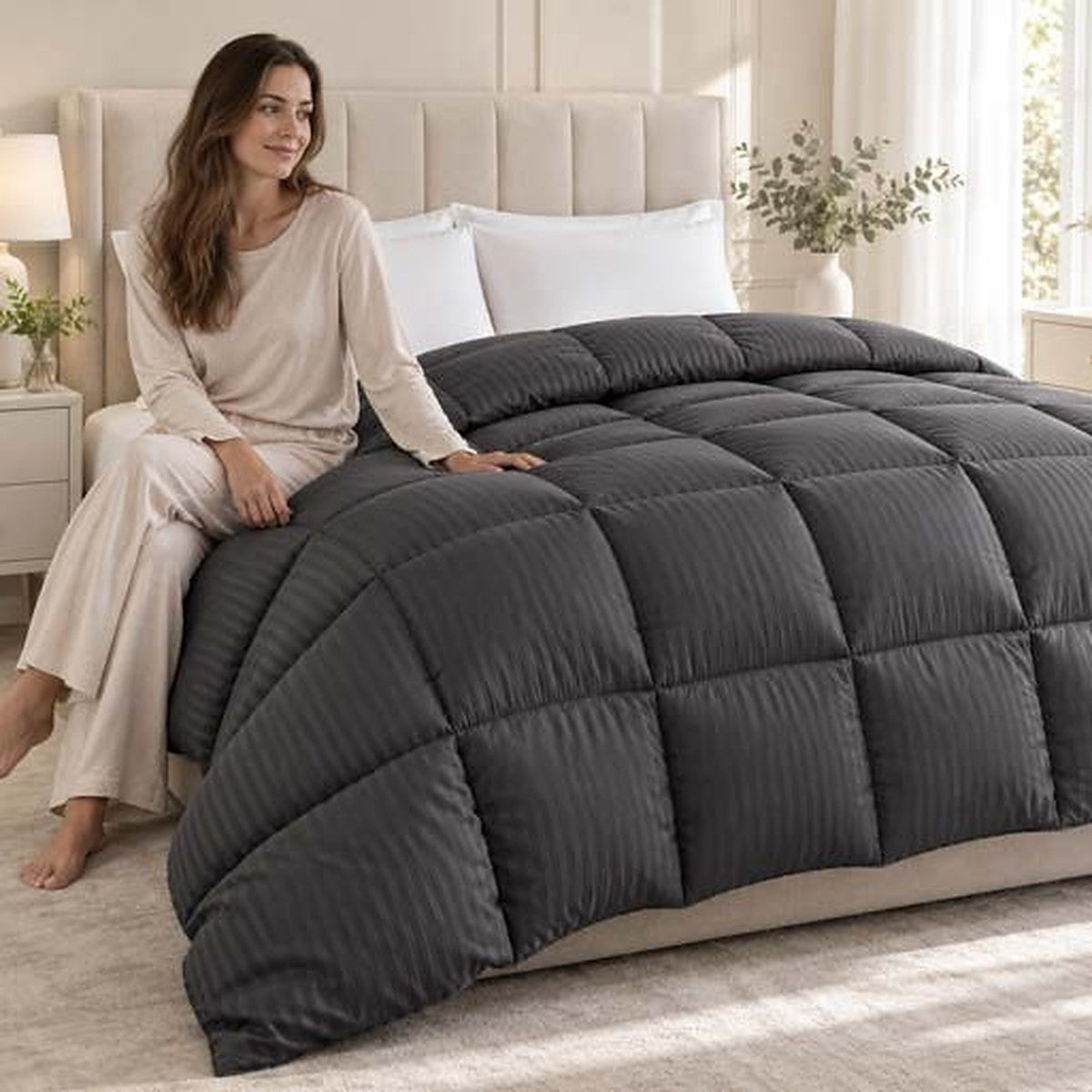 Coverless Grey Microfibre Duvet